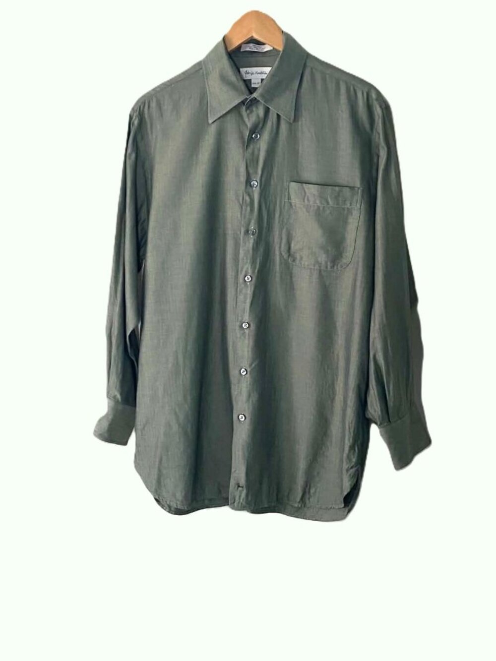 John W. Nordstrom Men's 15.5 32 Olive Herringbone 100% Cotton Italian Fabric